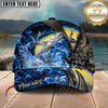 Maxcorners Fishing Blue Flame Water Art Personalized Classic Cap (12 Fish Species)