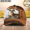 Maxcorners Deer Hunting Rustic Leather Camo Multi Options Personalized Name 3D Cap (6 Colors)