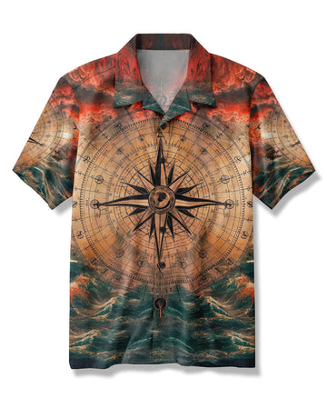 Maxcorners Compass Ocean Hawaiian Shirt LM1501