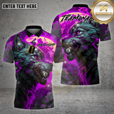 Maxcorners Billiards Shirt Wolf Flame 8 Ball Fire Theme Multioptions Personalized Name, Team Name Unisex 3D Shirt