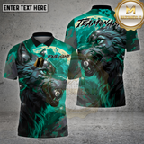 Maxcorners Billiards Shirt Wolf Flame 8 Ball Fire Theme Multioptions Personalized Name, Team Name Unisex 3D Shirt