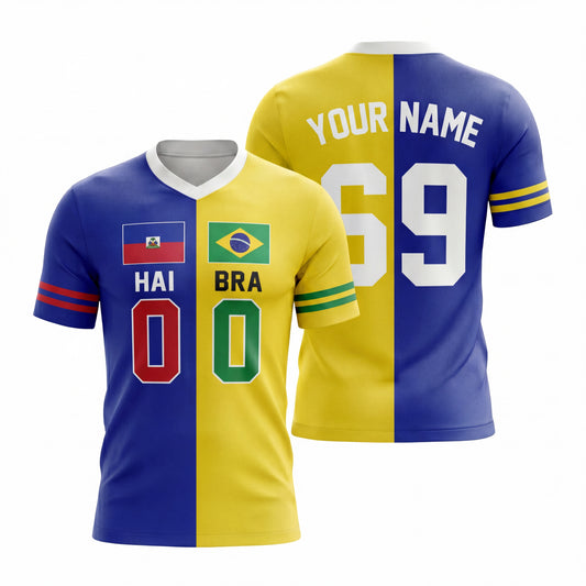 Maxcorners Custom Haiti Football Jersey Personalized Soccer Fan 3D T Shirt For Proud Haiti Supporters