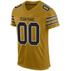 Maxcorners Custom Old Gold Black-White Mesh Authentic Football Jersey LM2605