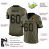Maxcorners Custom Olive Black-Old Gold Mesh Salute To Service Football Jersey LM2605