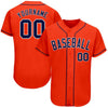 Maxcorners Custom Orange Navy-White Authentic Baseball Jersey LM2605
