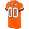 Maxcorners Custom Orange White-Navy Mesh Authentic Football Jersey LM2605
