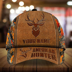 Maxcorners American Hunter Leather Pattern 3D Multicolor Personalized Cap