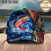 Maxcorners Fishing Blue Flame Water Art Personalized Classic Cap (12 Fish Species)