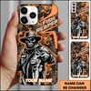 Maxcorners Fishing Grim Reaper Camouflage Multicolor Options Personalized Name Phone Case Gift For Anglers (3 Colors)