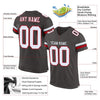Maxcorners Custom Pewter White-Red Mesh Authentic Football Jersey LM2605