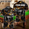 Maxcorners Billiards 8 Ball Dark Material Multicolor Options Personalized Name, Team Name 3D Polo Shirt (6 Colors)
