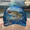 Maxcorners Fishing Ocean Blue Water Splash Customized Name 3D Cap