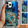 Maxcorners Fishing Deep Blue Coral Reef Customized Name 3D Phone Case