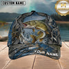 Maxcorners Fishing Blue Camo Water Splash Customized Name 3D Cap