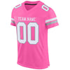 Maxcorners Custom Pink White-Light Gray Mesh Authentic Football Jersey LM2605