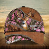 Maxcorners Epic Art Deer Hunting Zip Leather Pattern 3D Multicolor Personalized Cap