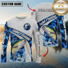Maxcorners Largemouth Bass Fishing Honeycomb Electric Water Splash Personalized Name, Team Name Long Sleeve Shirt (11 Fish Species)