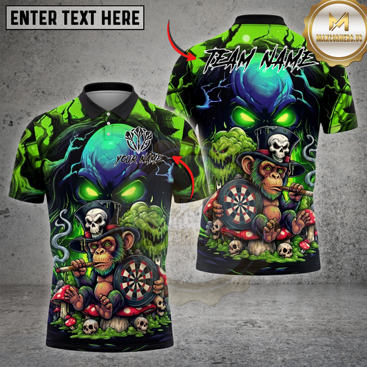 Maxcorners Dart Shirt Alien Monkey Skull Fantasy Cartoon Graphic Multicolor Options Personalized Name, Team Name 3D Shirt (4 Colors)