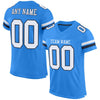 Maxcorners Custom Powder Blue White-Navy Mesh Authentic Football Jersey LM2605