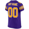 Maxcorners Custom Purple Gold-White Mesh Authentic Game Day Football Jersey LM2605