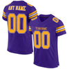 Maxcorners Custom Purple Gold-White Mesh Authentic Game Day Football Jersey LM2605