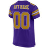 Maxcorners Custom Purple Old Gold-White Mesh Authentic Classic Football Jersey LM2605