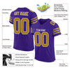 Maxcorners Custom Purple Old Gold-White Mesh Authentic Football Jersey LM2605