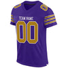 Maxcorners Custom Purple Old Gold-White Mesh Authentic Football Jersey LM2605