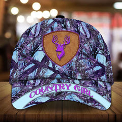 Maxcorners Deer Hunting Leather Pattern 3D Multicolor Personalized Cap