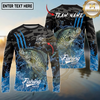 Maxcorners Fishing Camo Water Splash Personalized Name, Team Name Long Sleeve Shirt (9 Breeds)
