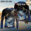 Maxcorners Fishing Water Splash Personalized Name, Team Name Long Sleeve Shirt (9 Breeds)