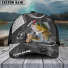 Maxcorners Fishing Gray Camo Sport Pattern Personalized Name 3D Cap (11 Breeds)