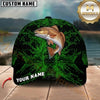 Maxcorners Fishing Black Neon Green Splash Customized Name 3D Cap