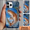 Maxcorners Fishing Blue Ocean Wave Hook Customized Name 3D Phone Case