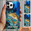Maxcorners Fishing Deep Blue Coral Reef Customized Name 3D Phone Case