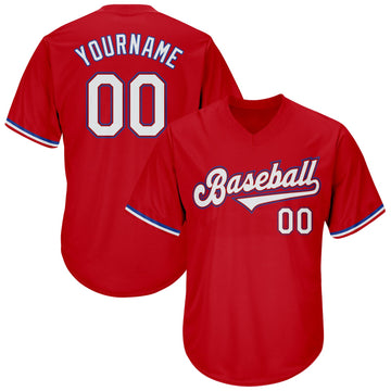 Maxcorners Custom Red White-Royal Authentic Throwback Rib-Knit Baseball Jersey Shirt LM2605