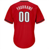 Maxcorners Custom Red White-Black Authentic Throwback Rib-Knit Baseball Jersey Shirt LM2605