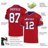 Maxcorners Custom Red White-Royal Mesh Authentic Throwback Football Jersey LM2605