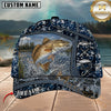 Maxcorners Fishing Blue Digital Camo Lake Splash Customized Name 3D Cap