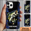Maxcorners Fishing 3D Realistic Honeycomb Tech Background Personalized Name Phone Case (10 Fish Species)