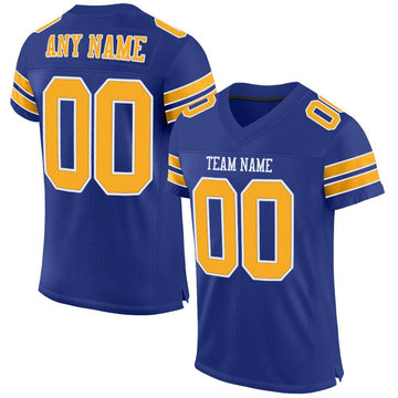 Maxcorners Custom Royal Gold-White Mesh Authentic Football Jersey LM2605