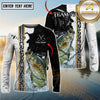 Maxcorners Chinook Fishing Split Grunge Splash Design Personalized Name, Team Name Long Sleeve Shirt (12 Fish Species)