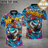 Maxcorners Bowling Shirt Urban Graffiti Cool Shark Multioptions Personalized Name, Team Name Unisex 3D Shirt (4 Colors)