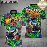 Maxcorners Bowling Shirt Urban Graffiti Cool Shark Multioptions Personalized Name, Team Name Unisex 3D Shirt (4 Colors)