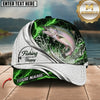 Maxcorners Fishing Green Lightning White Scale Water Splash Customized Name 3D Cap