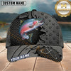 Maxcorners Fishing Gunmetal American Star Torn Mesh Customized Name 3D Cap