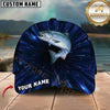 Maxcorners Fishing Neon Blue Purple Light Burst Customized Name 3D Cap