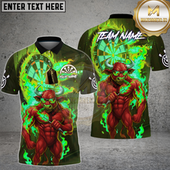 Maxcorners Dart Shirt Fire Bull Flame Dartboard Multioptions Personalized Name, Team Name Unisex 3D Shirt (4 Colors)