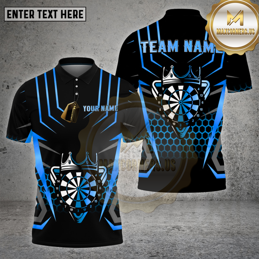 Maxcorners Darts Shirt – Gold Crown Target Honeycomb 3D Design – Multi Options Personalized Name, Team Name 3D Shirt