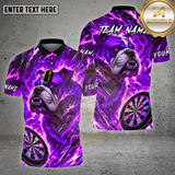 Maxcorners Dartboard Fire Bulldog Flame Art Design Multi Options Personalized Name Team Name 3D Shirt